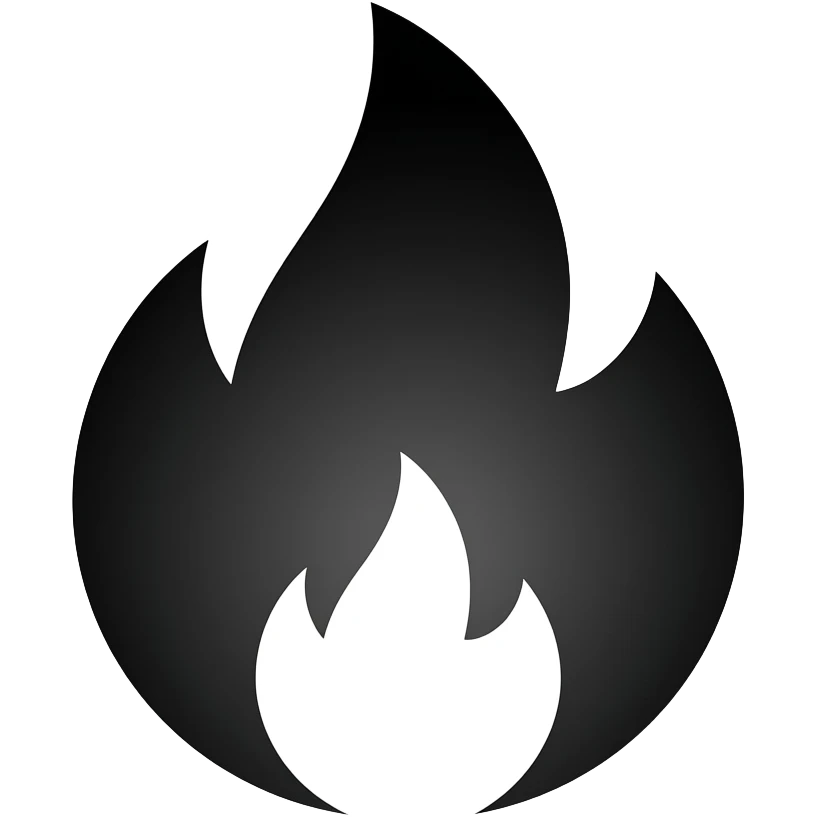 Black Kuwaii fire emoji emoji