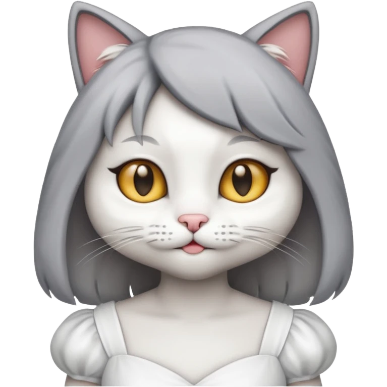 Kedi kız elbise beyaz 

 emoji