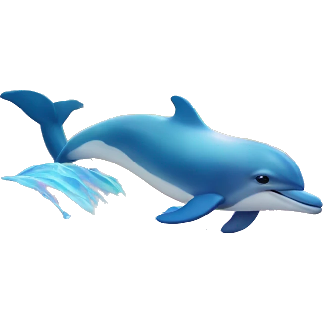 Dolphin with sunset and rainbow ocean emoji