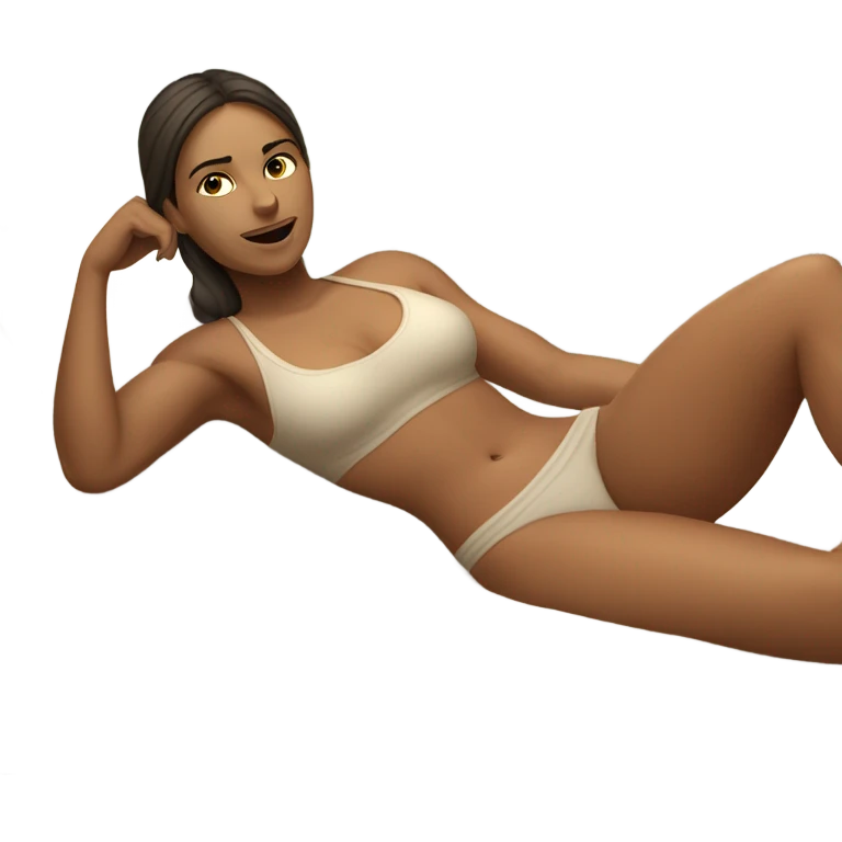 soft-fit Caucasian woman natural (beach body) bed emoji