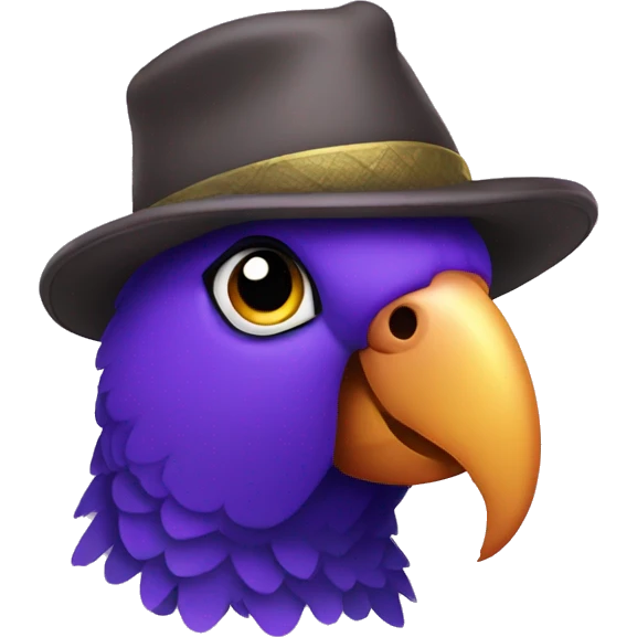 purple parrot with a hat emoji