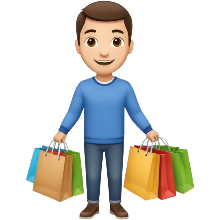 man with shopping bags emoji