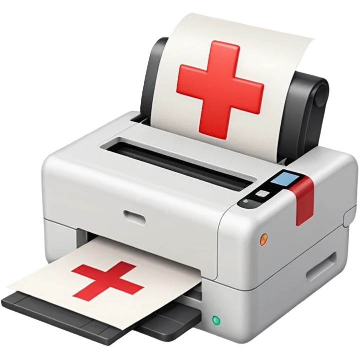 Техническая Картинка удаление принтера из системы, на ней должен быть изображен принтер с красным крестиком emoji