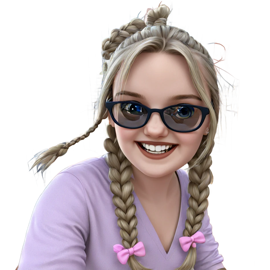 smiling girl with twin braids emoji