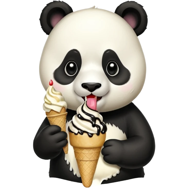 Panda eating ice cream emoji