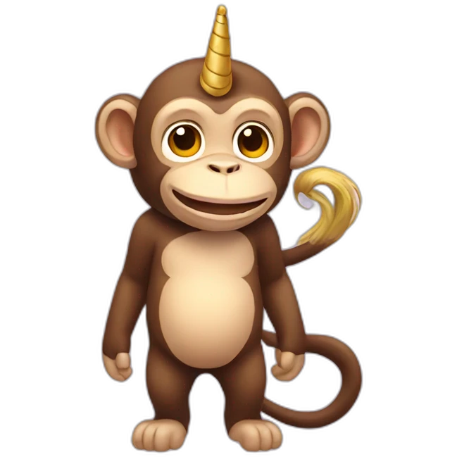 Monkey with a unicorn emoji