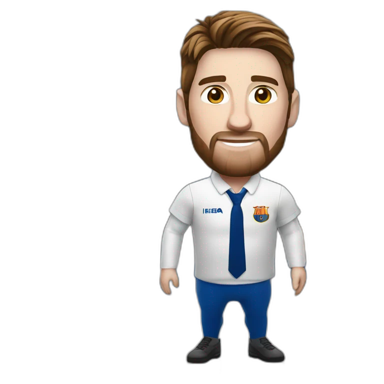 Messi con uniforme de la tienda IKEA de pie emoji