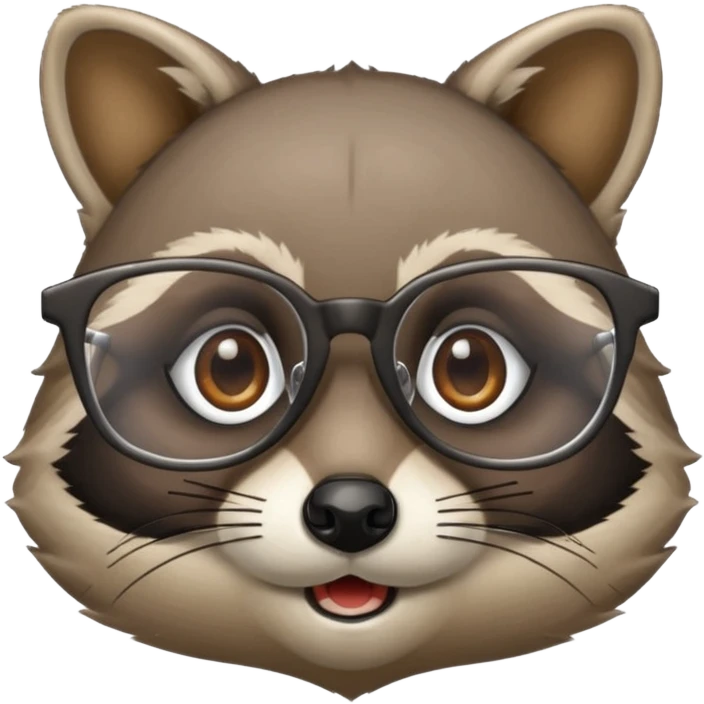 Raccoon nerd emoji