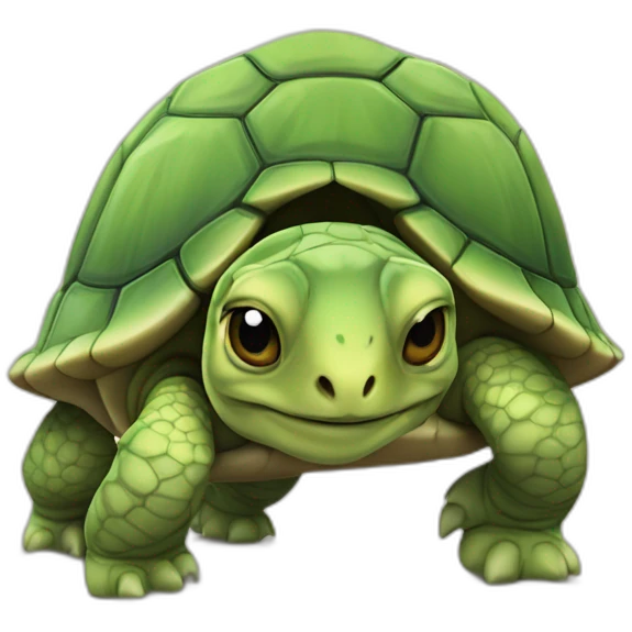 une tortue sur un chat emoji