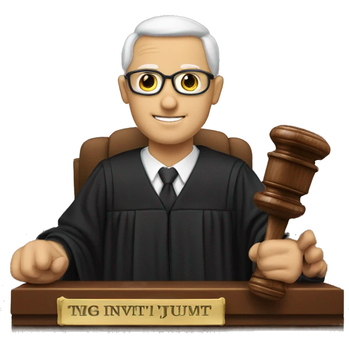A JUDGE HOLDING A GAVEL emoji