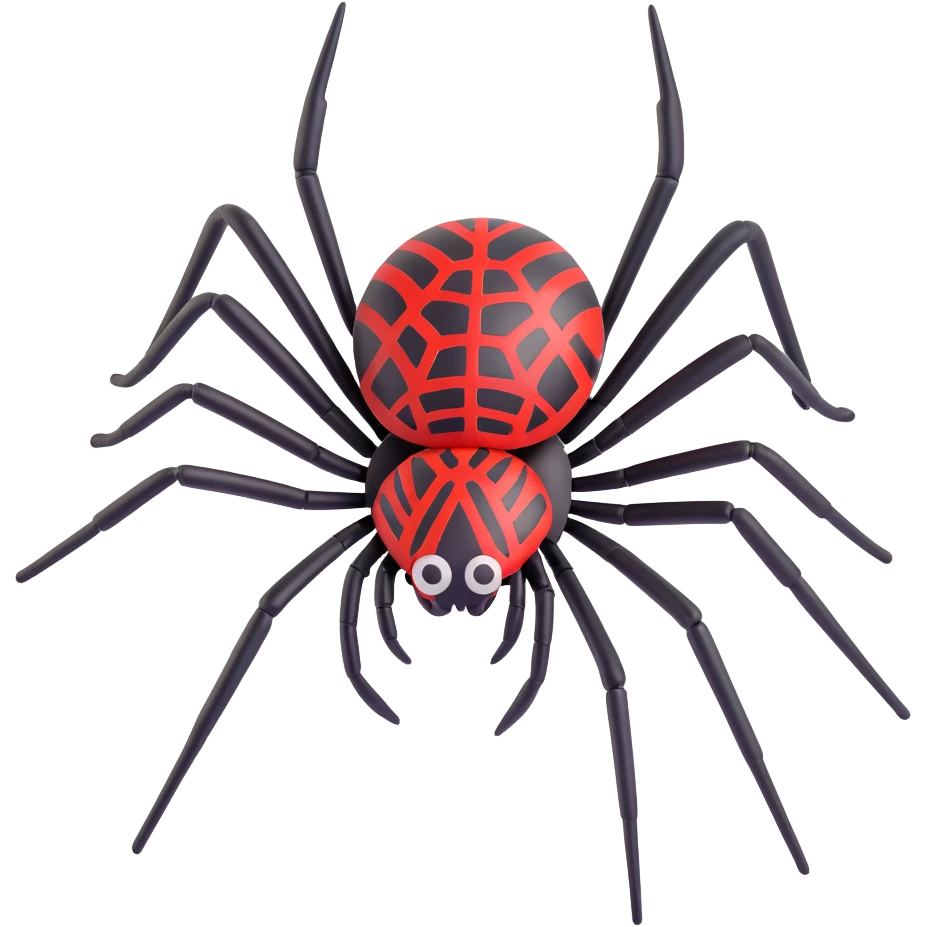 detailed black spider with red markings emoji