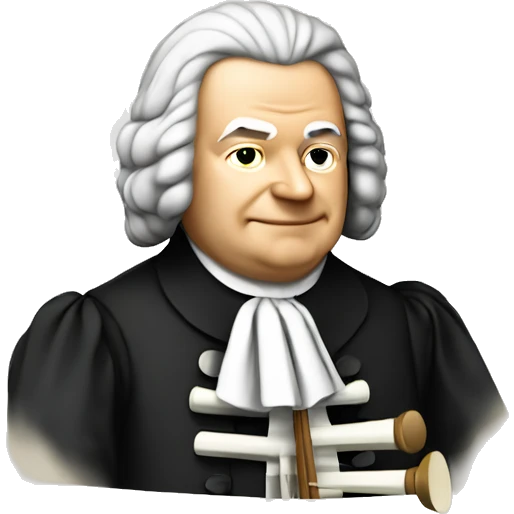 Johann sebastian bach holding blockflöte emoji