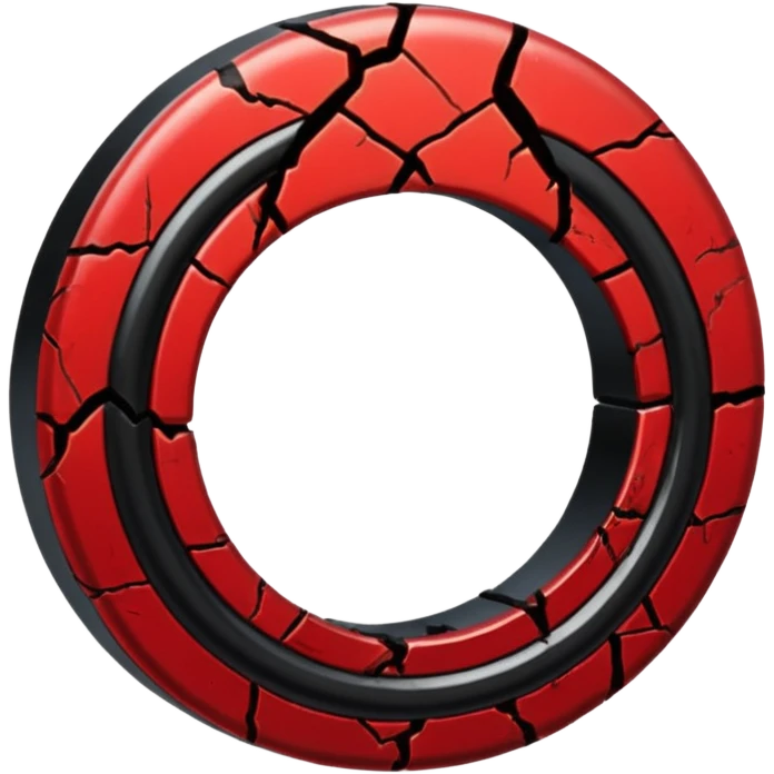 iOS sticker, cursed ring, black shades, red crack, minimal emoji