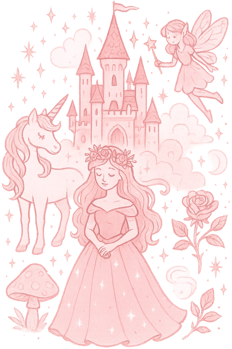 pink fantasy, no background emoji