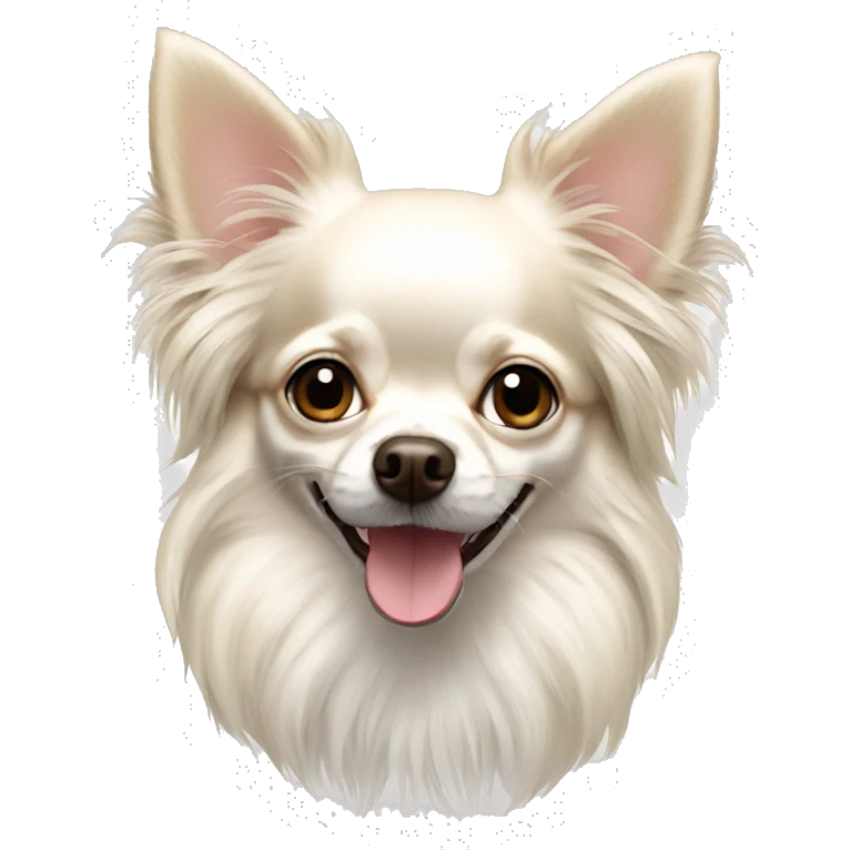 white happy long haired chihuahua emoji