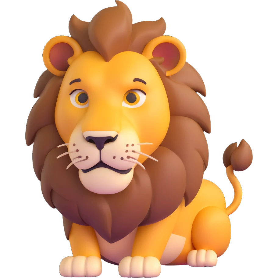 flirtatious lion looking sideways with suggestive expression emoji