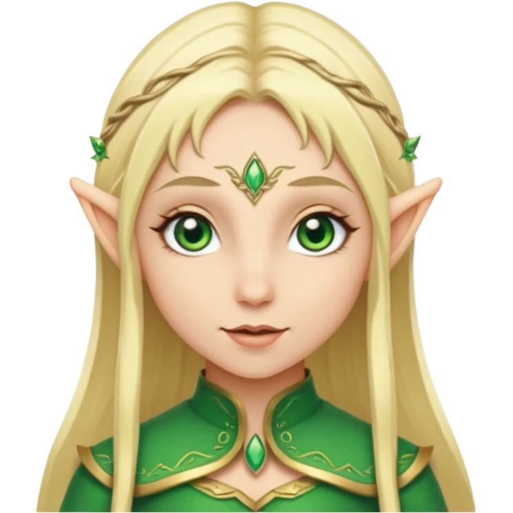 Una hermosa elfa rubia de ojos verdes emoji