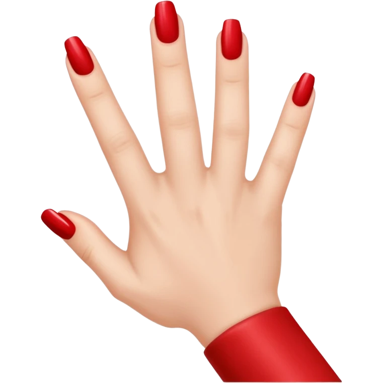 A woman's hand with red nail polish emoji