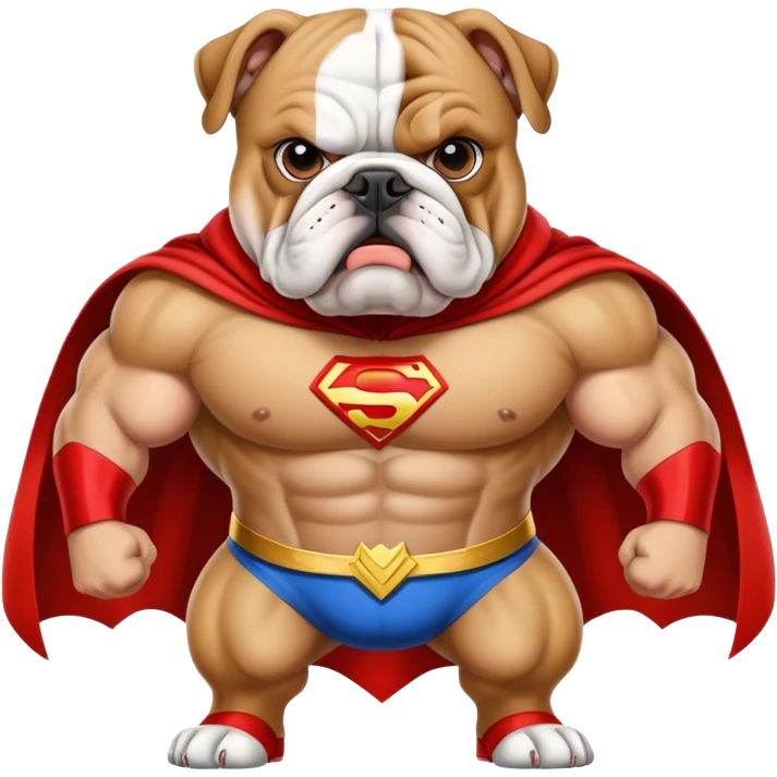 bulldog ingles traje super héroe emoji