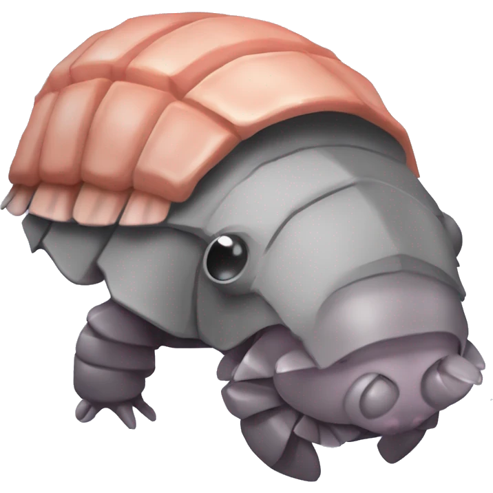 Lavender gray Pig armadillo isopod lobster shrimp fanned tail pig armadillo darth Vader face emoji