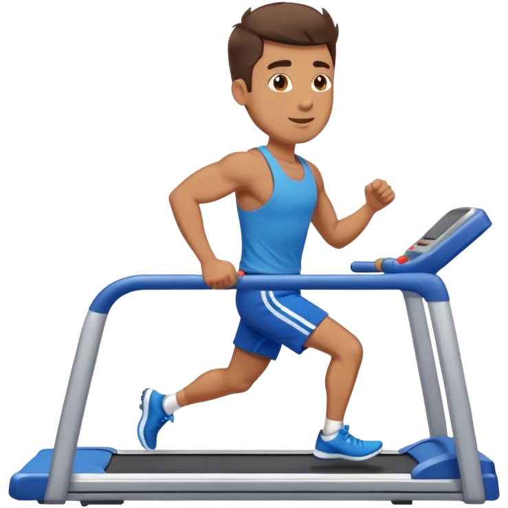 fit guy in blue shorts Treadmill emoji