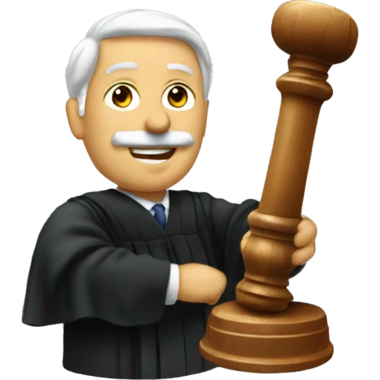 A JUDGE HOLDING A GAVEL emoji