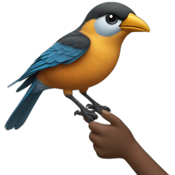 the bird points his finger down emoji
