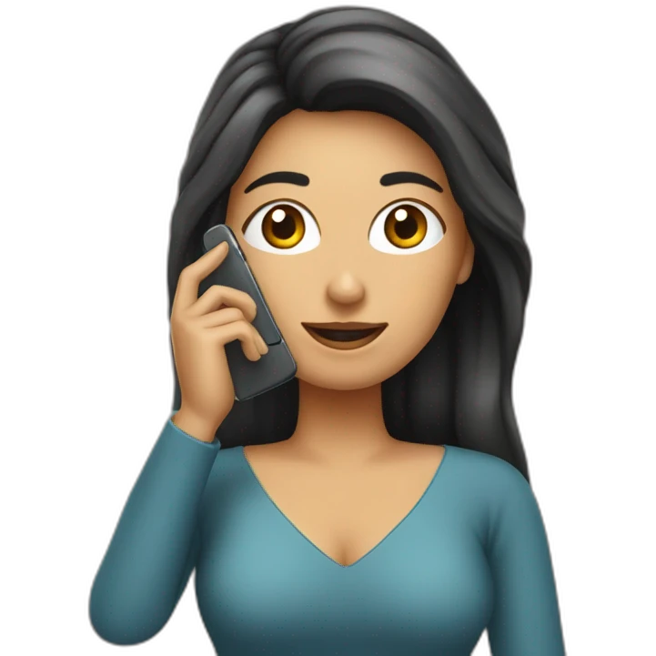 hermosa mujer hablando por celular emoji