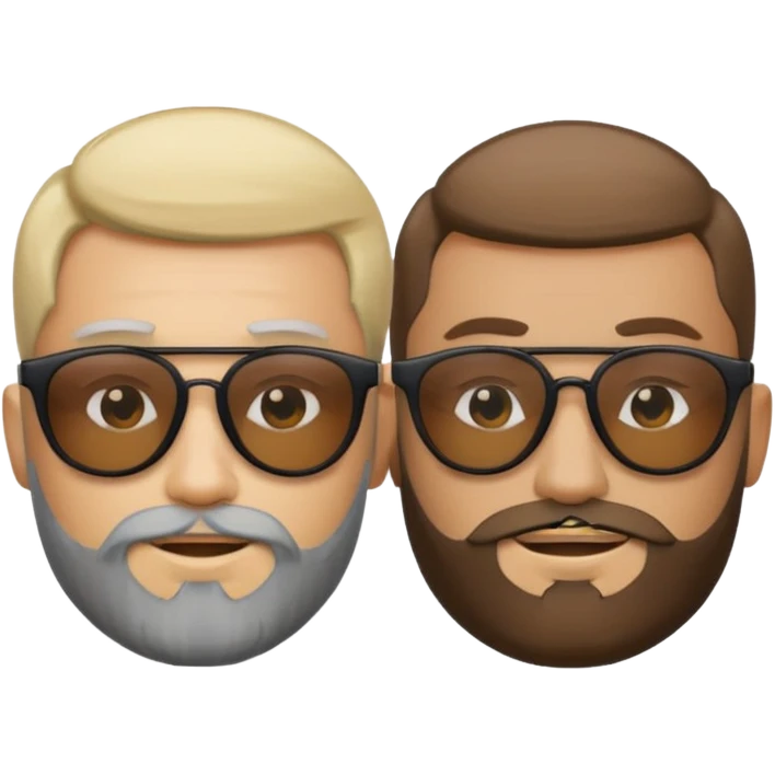 Van u make 2 cool young emojis with shades side by side, both have faded hair, one of them should also have faded beard. Beneath the faded beared emoji should have the initials WQ and the other PJ emoji