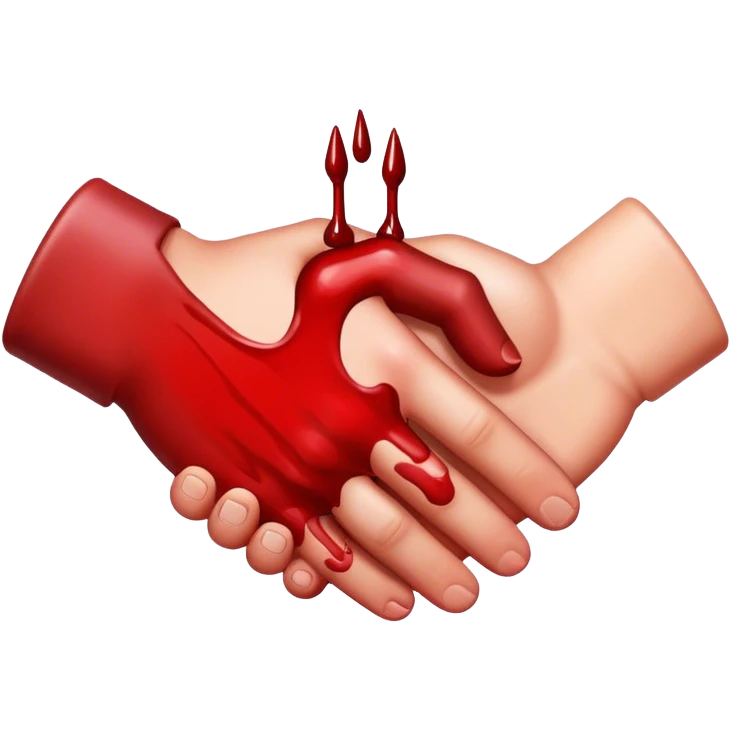 handshake, blood  emoji