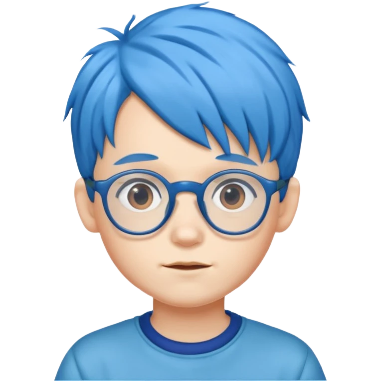 blue haired kid with glasses emoji