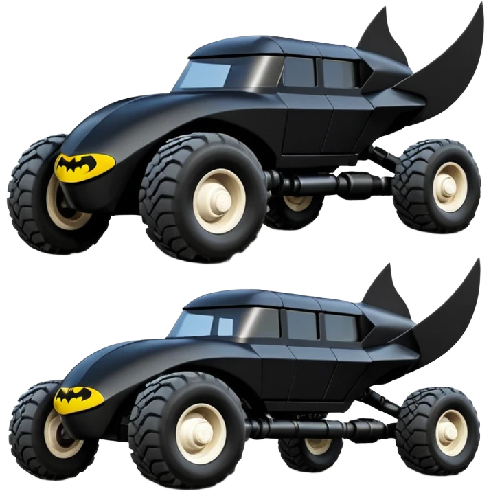 futuristic Batman’s Venomobile  loosely based on 1956 freightliner moving truck Lego (flat long straight organically-shaped mechanical roomy interior seating inside the body) stealthy town hot rod desert dirt racing rwd buggy  emoji