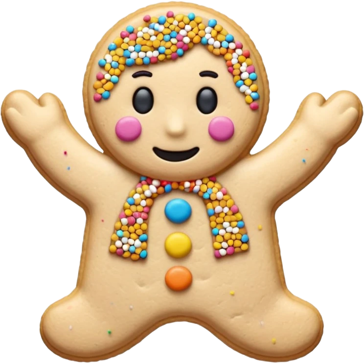 Frosted Cookie Man with sprinkles emoji