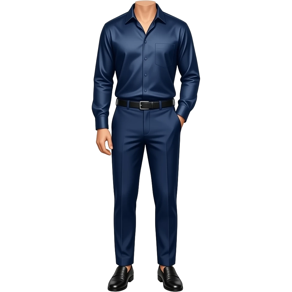 outfit for night out dark blue satin shirt emoji