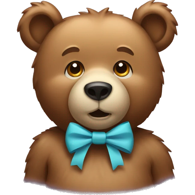 Bear wearing a bow  emoji