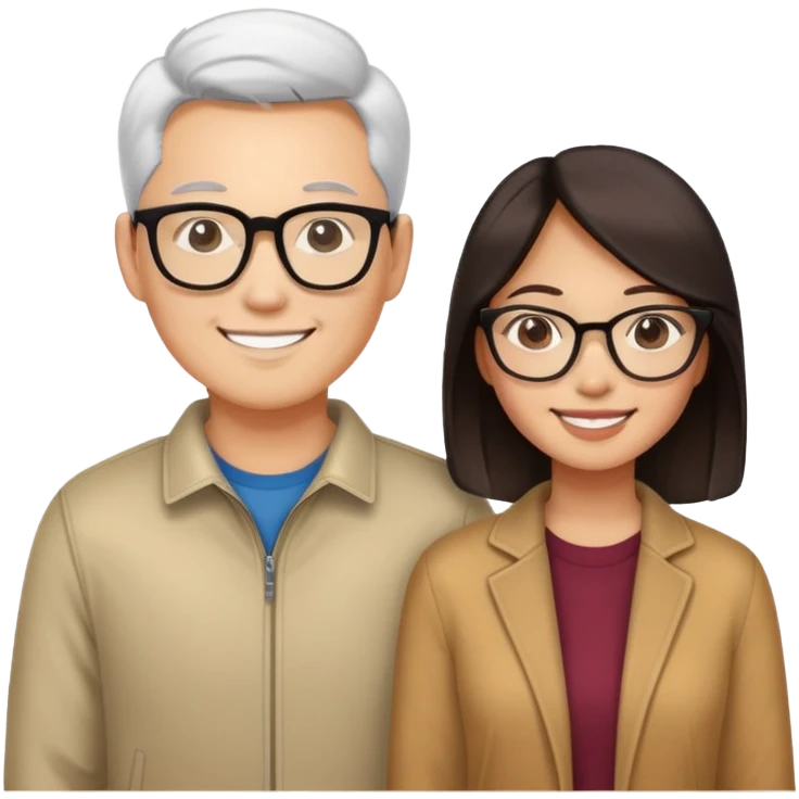 Show me an Asian American woman who loves a cool tall white guy with classes  emoji