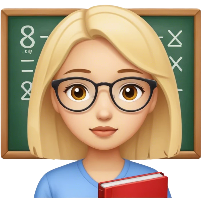 girl who loves studying maths emoji