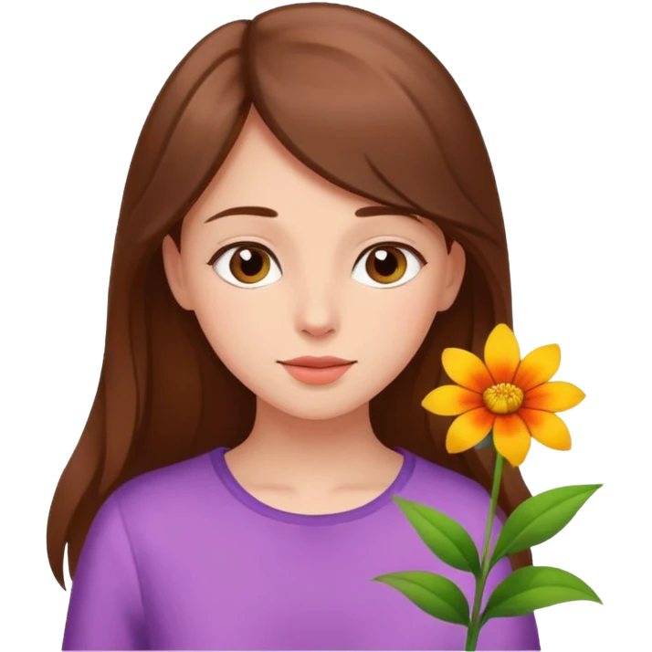 brown haired girl who smells emoji