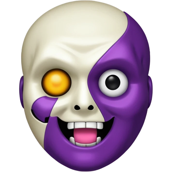 um coração roxo claro com o rosto do ghost face emoji