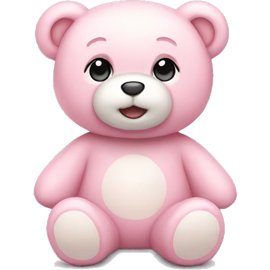 light pink super cute teddy bear emoji