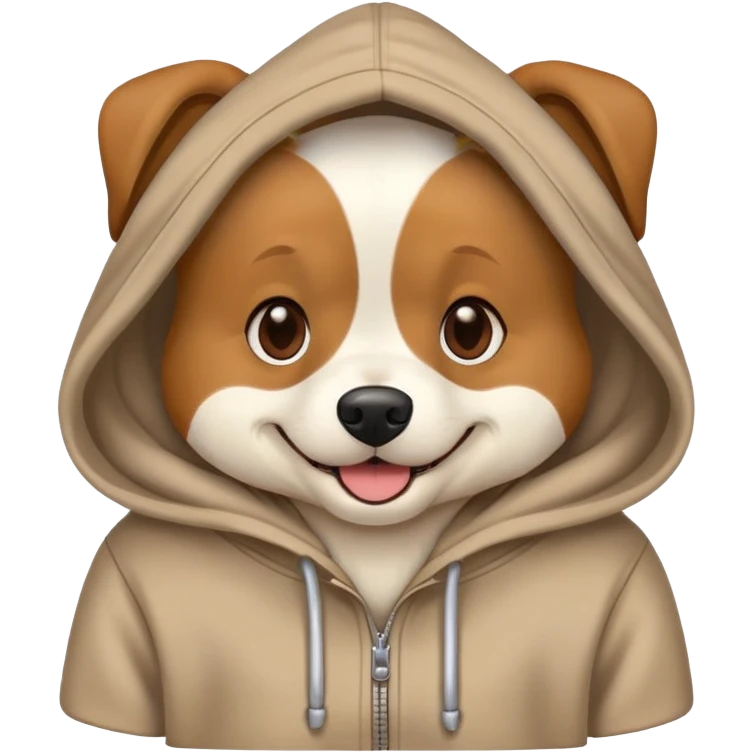 Dog wearing hoodie emoji