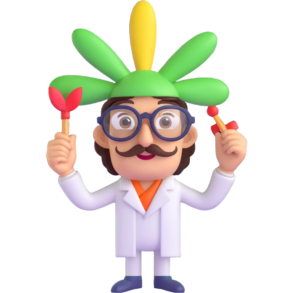 discord role icon for a psychiatric clinic, over-the-top silly patient with wacky accessories like a propeller hat or giant glasses, extremely humorous and fun, 3D style, color #6fe8f3 emoji