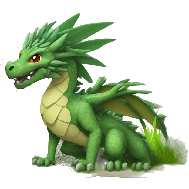   Cool Legendary Earthly Muddy Jungle Grass Dragon Fakemon emoji
