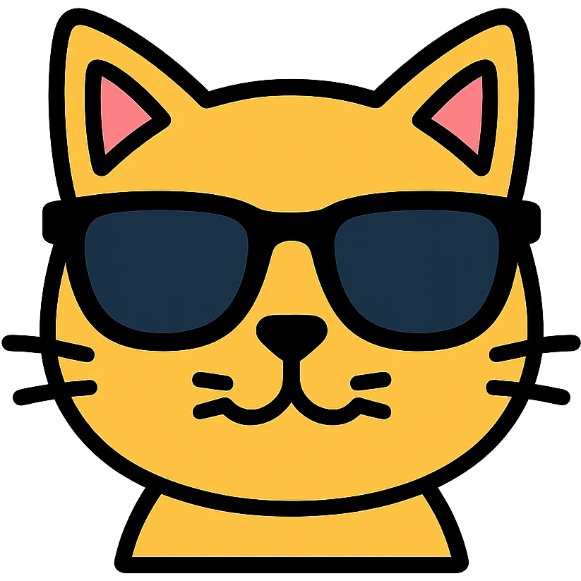 cat wearing sunglasses color icon emoji
