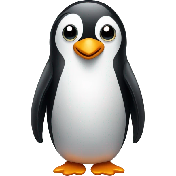 Penguin with sad face and big eyes emoji