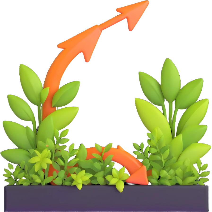 downward arrow surrounded by plants emoji