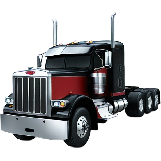 Peterbilt 389 black with flat top and dual rear tires and flat bumper emoji