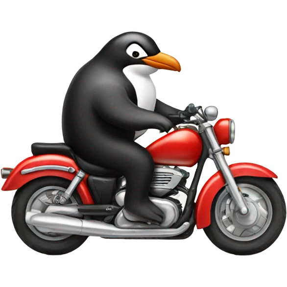 Penguin On Motorcycle  emoji