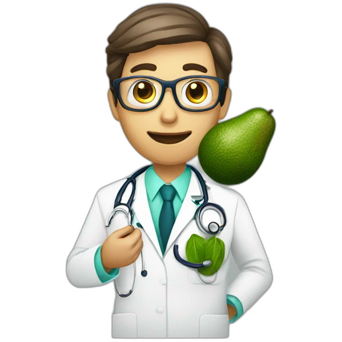 A doctor using an avocado as a stethoscope emoji