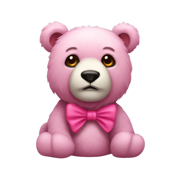Oso con lazo rosa  emoji